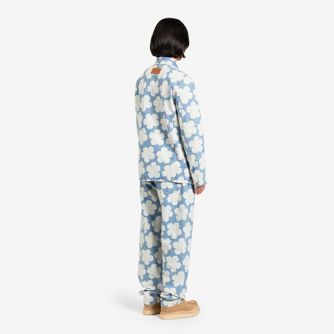 Printed Workwear Denim Jacket 'Hana Dots' Sky Blue Jackets