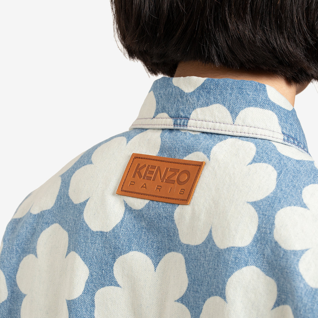 Printed Workwear Denim Jacket 'Hana Dots' Sky Blue Jackets