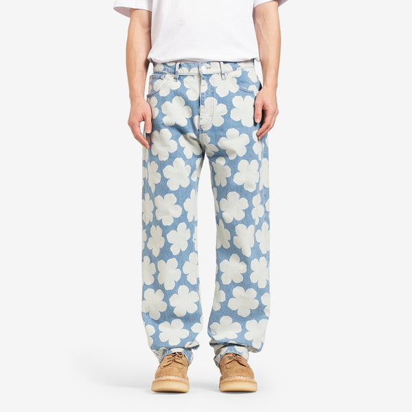 Printed Loose Fit Jeans 'Hana Dots' Sky Blue