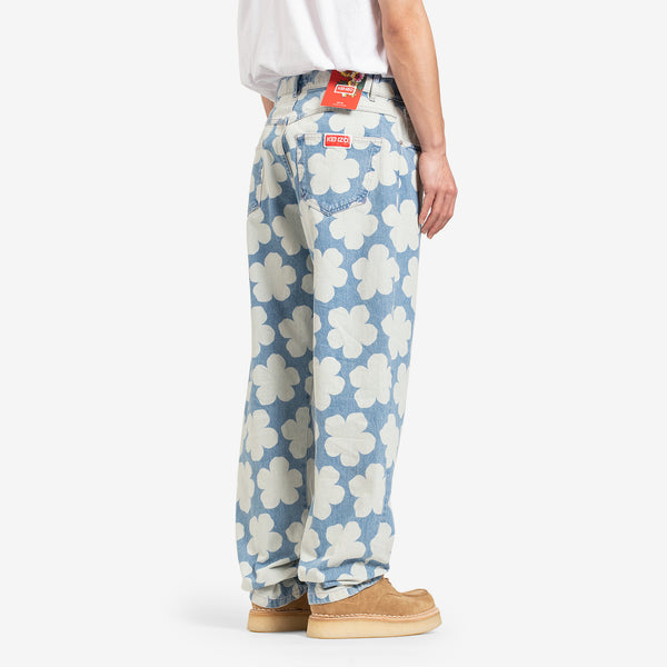 Printed Loose Fit Jeans 'Hana Dots' Sky Blue