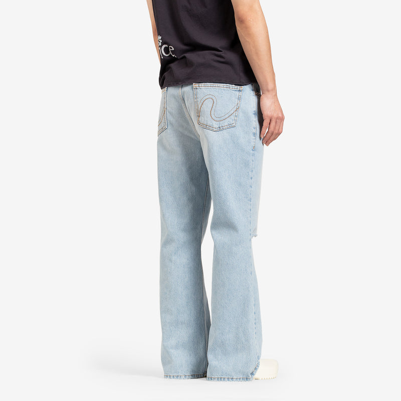 Unisex Distressed Denim Pants Woven Blue