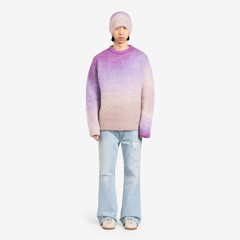 Gradient Crewneck Sweater Purple