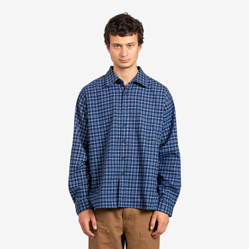 Bush Shirt Blue Plaid