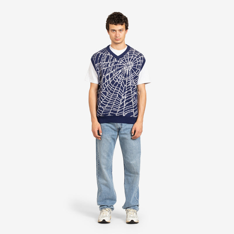 Web Knit Vest Blue