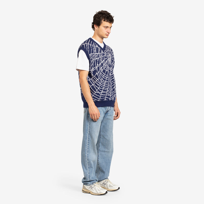 Web Knit Vest Blue