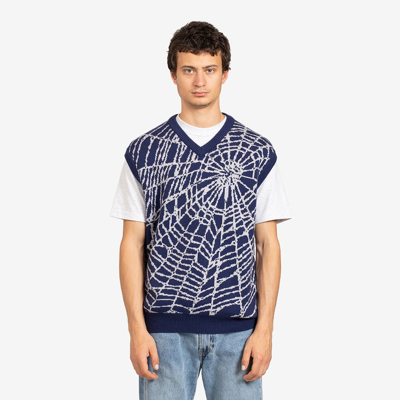 Web Knit Vest Blue