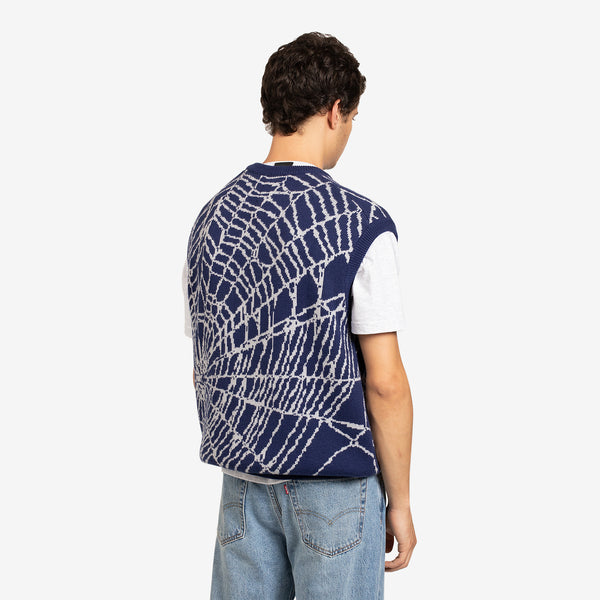 Web Knit Vest Blue