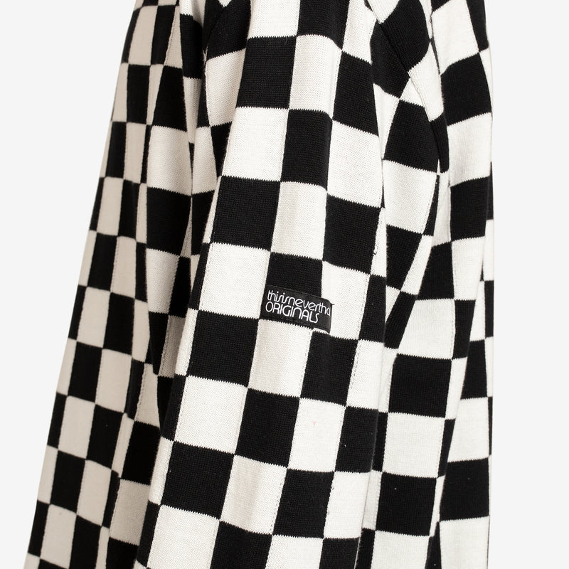 Checkerboard Sweater Black | White