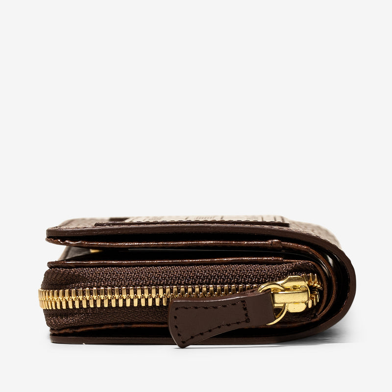 Glaze Zip Wallet Brown