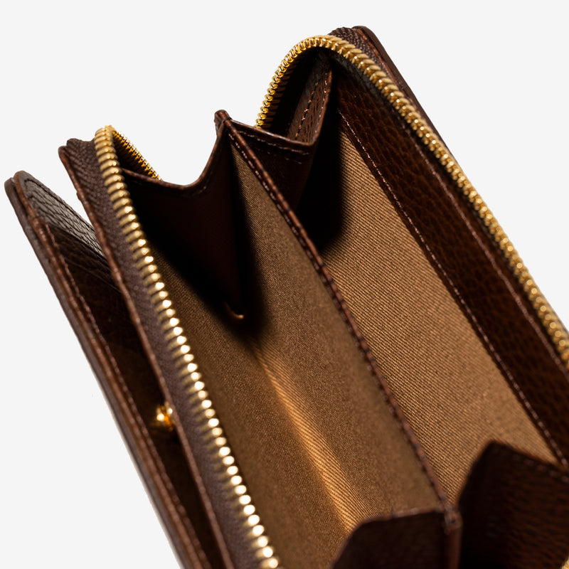Glaze Zip Wallet Brown