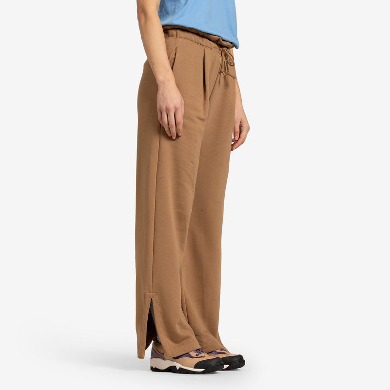 Women's High Waisted Fleece Open-Hem Pant Dk Driftwood | Hemp