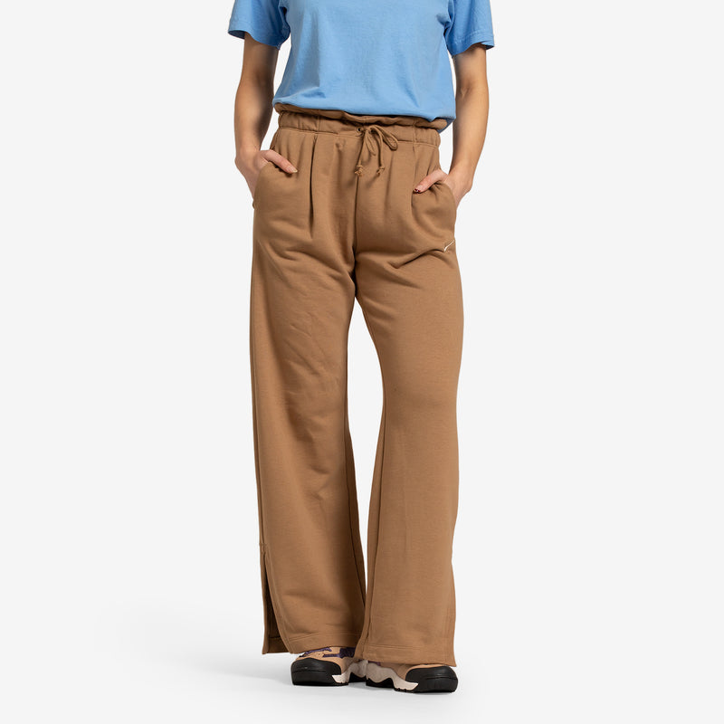 Women's High Waisted Fleece Open-Hem Pant Dk Driftwood | Hemp