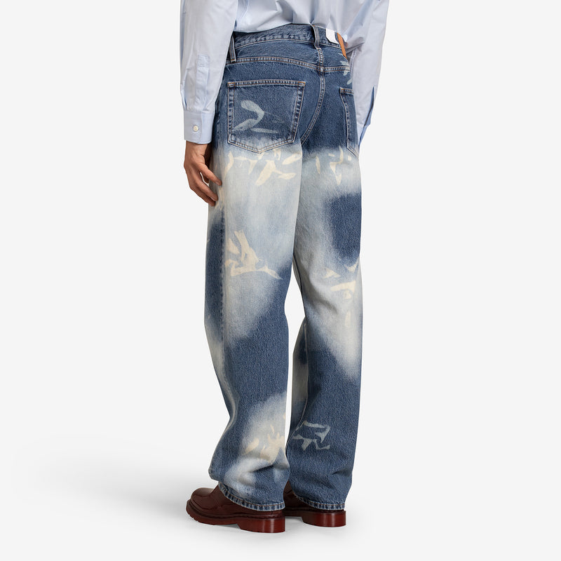 Loose Denim Bleached Splash