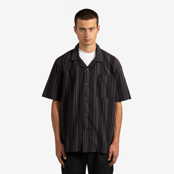 Summer SS Shirt Black Dark Stripes