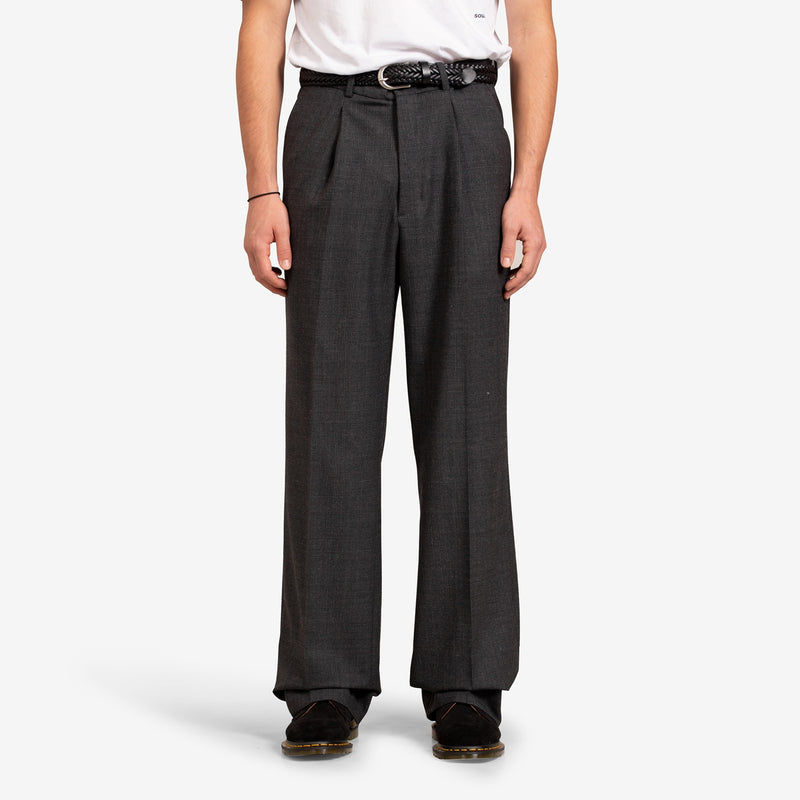 Boxy Suit Pants Dark Grey Check