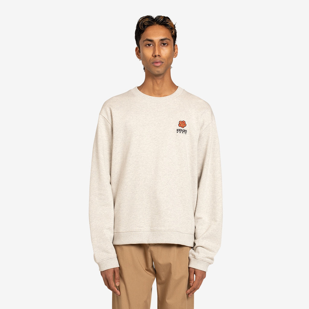 BOKE FLOWER' Crest Logo Classic Sweatshirt Pale Grey – Above The Clouds