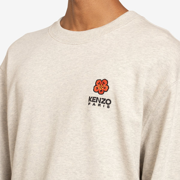 'BOKE FLOWER' Crest Logo Classic Sweatshirt Pale Grey