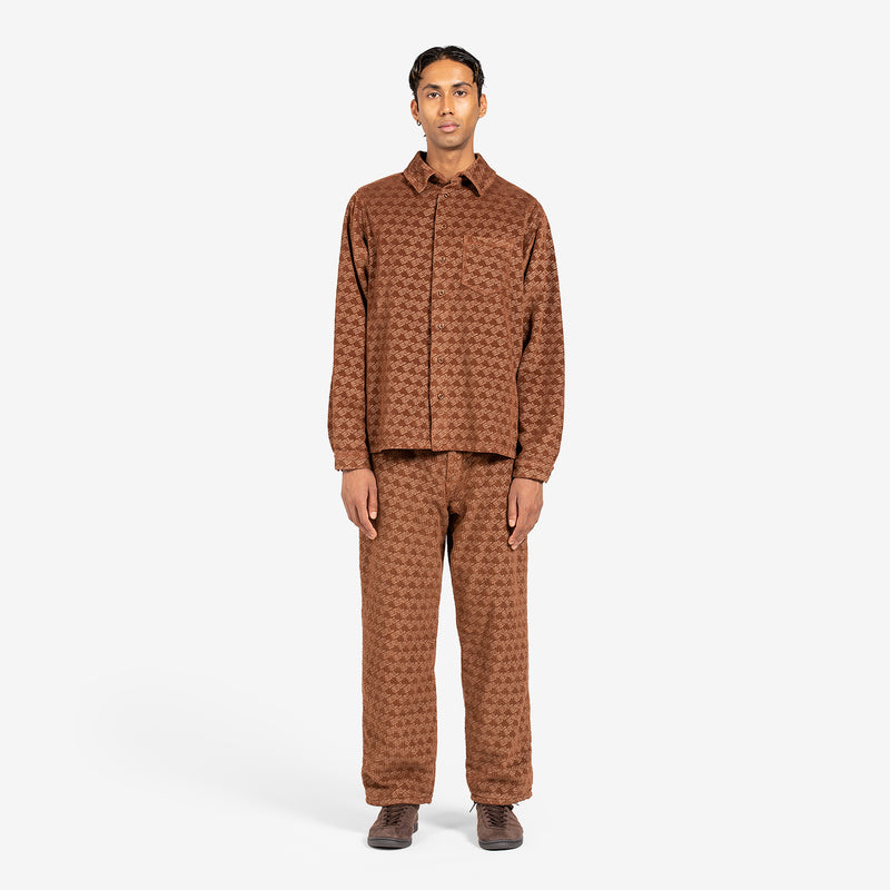 Unisex Corduroy Embossed Pant Woven Brown