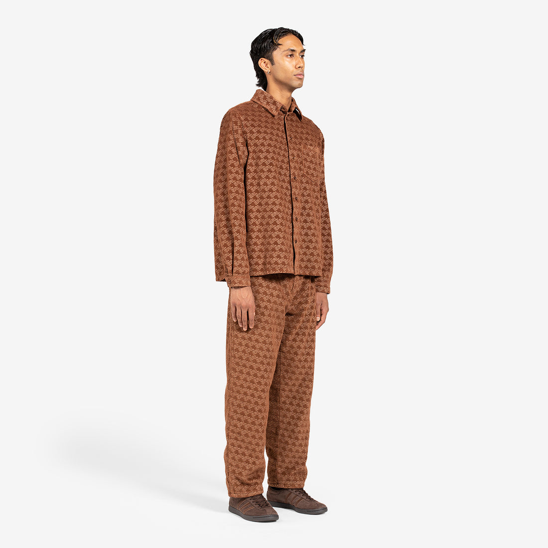 Corduroy Embossed Pant Woven Brown Pants