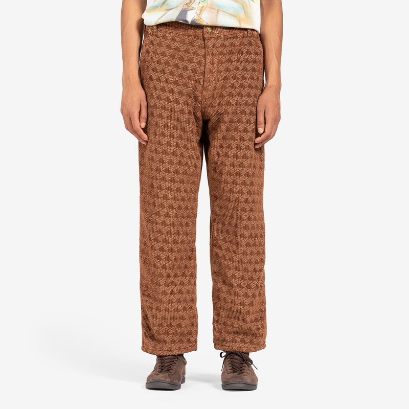 Corduroy Embossed Pant Woven Brown Pants