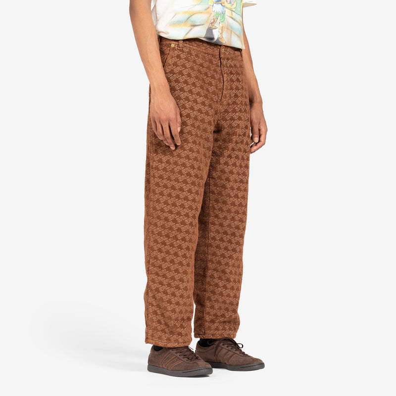 Unisex Corduroy Embossed Pant Woven Brown