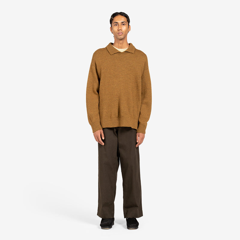 MHL. Chunky Collared Sweater Dark Ochre
