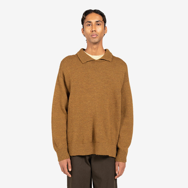 MHL. Chunky Collared Sweater Dark Ochre