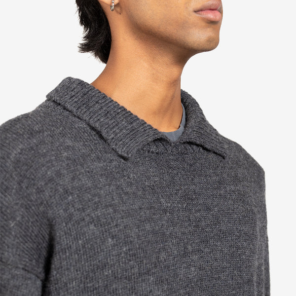 MHL. Chunky Collared Sweater Charcoal