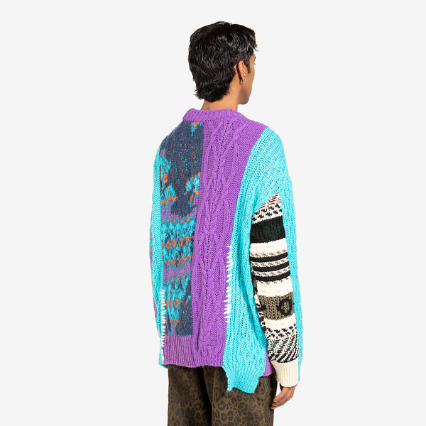 River Jacquard Crewneck Sweater Blue | Lilac