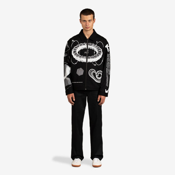 Graphic Print Workwear Jacket
