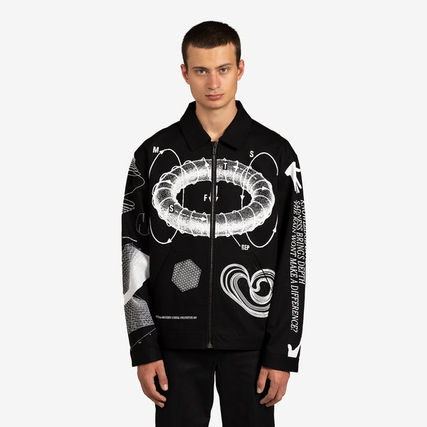 Graphic Print Workwear Jacket