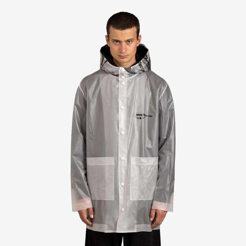 Transparent Graphic Print Rain Jacket