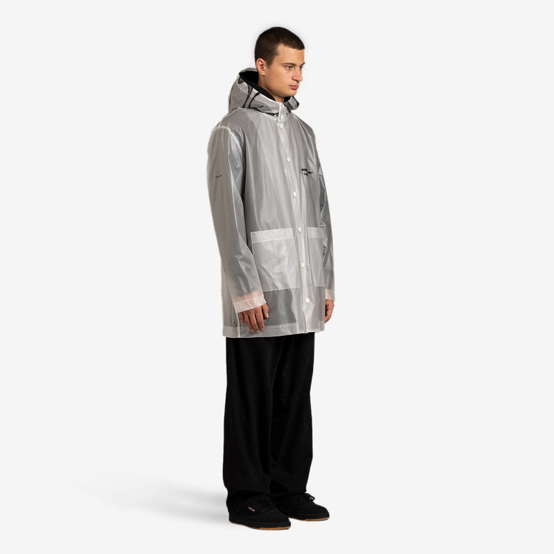 Transparent Graphic Print Rain Jacket