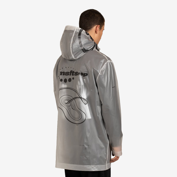 Transparent Graphic Print Rain Jacket