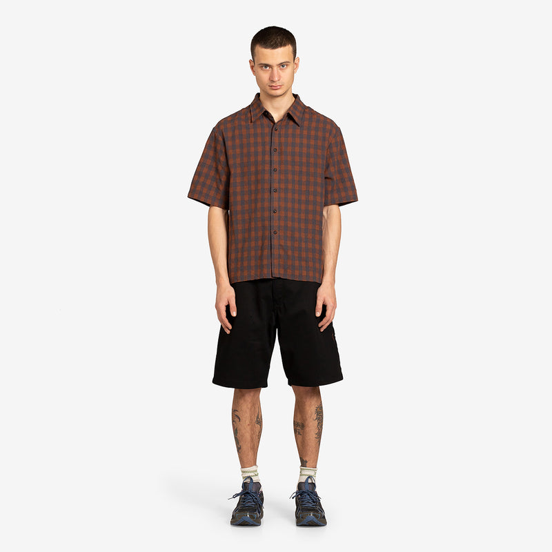 SS Beach Shirt Brown | Grey Check