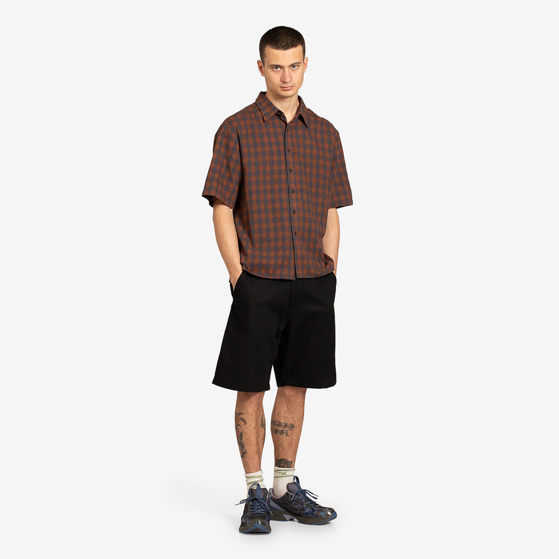 SS Beach Shirt Brown | Grey Check
