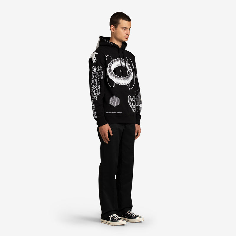 Snow Print Graphic Print Hoodie