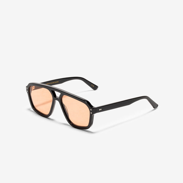 Jet Black | Orange Solid Lens