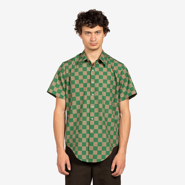 Unisex Printed Short Sleeve Shirt Green