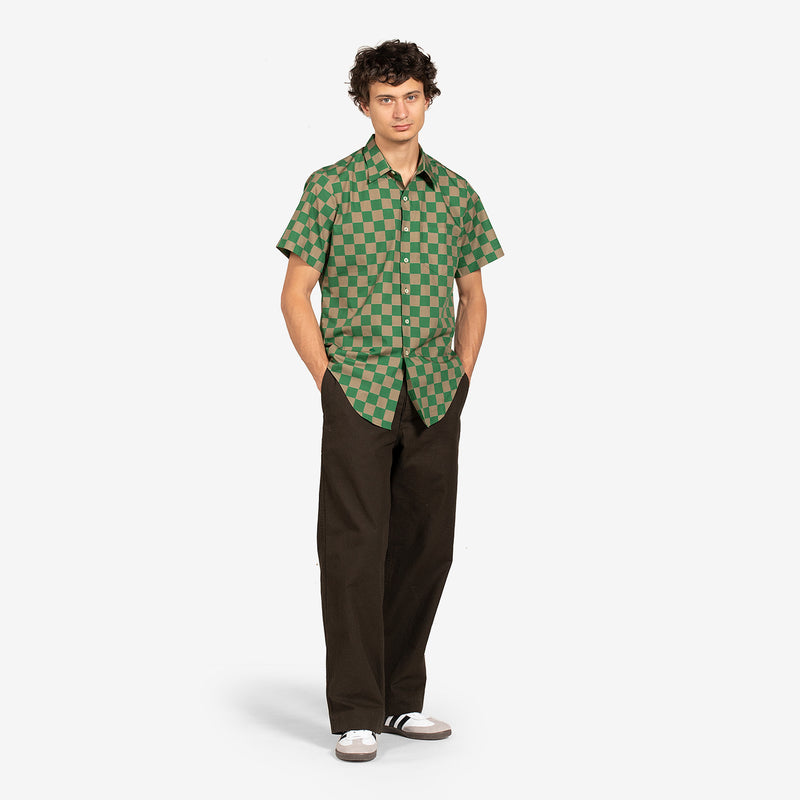 Unisex Printed Short Sleeve Shirt Green