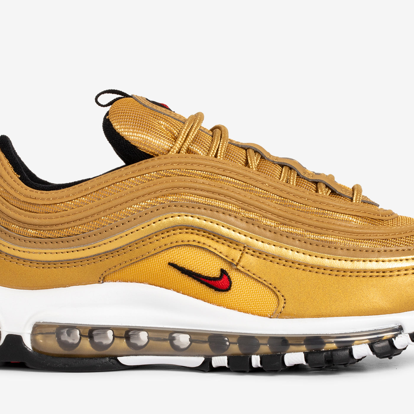 Air Max 97 OG Gold Bullet Metallic Gold Varsity Red White Blac Above The Clouds