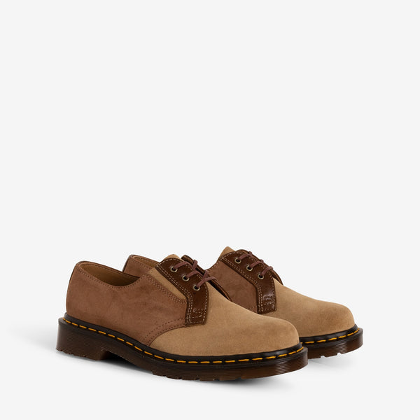 C.F.STEAD 1461 Made in England 3 Eye Shoe Suede Dark Tan | Sand