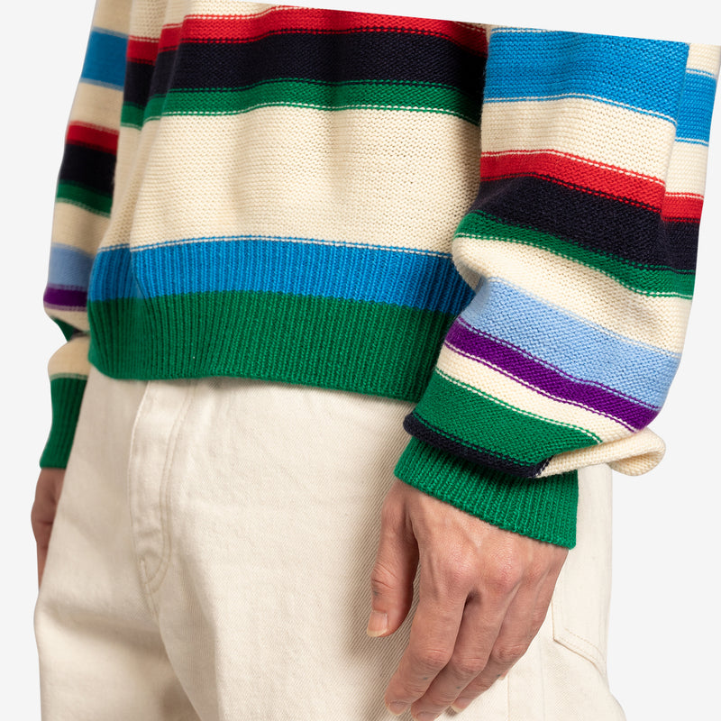 Multi Stripe Sweater White Multi