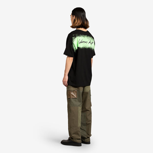 Spray Logo Print T-Shirt Black