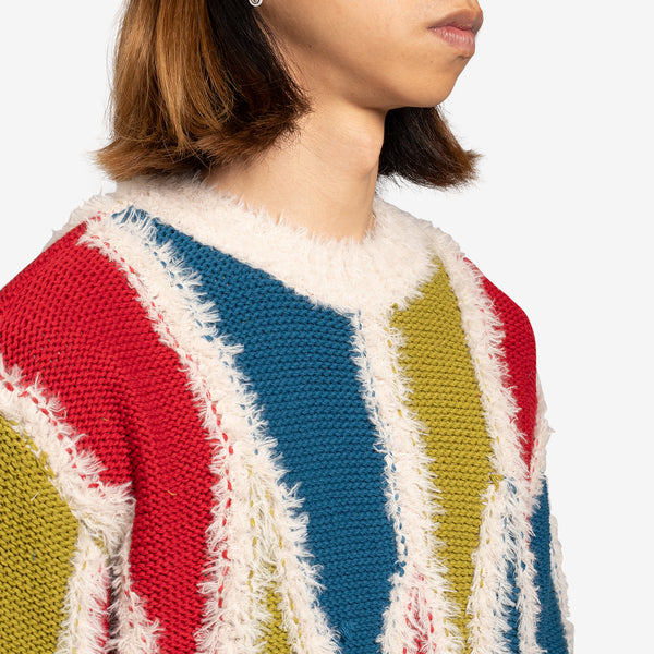 Reims Intarsia Knit Sweater Red | Blue