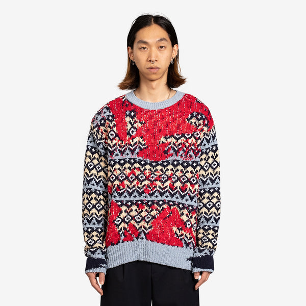 Submerge Nordic Sweater Red | Navy