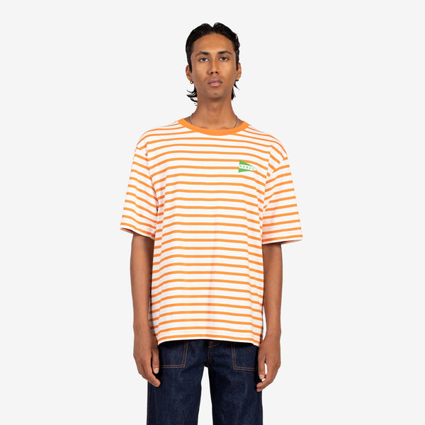 Nautical Striped Oversize T-Shirt Medium Orange