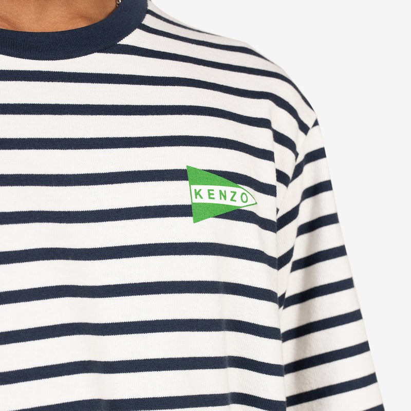 Nautical Striped Oversize T-Shirt Midnight Blue