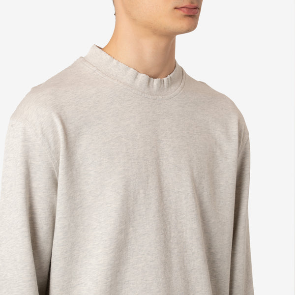 Distressed Tee Long Sleeve Grey Melange