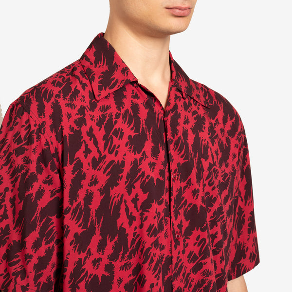 Metal Hawaiian Shirt Burgundy